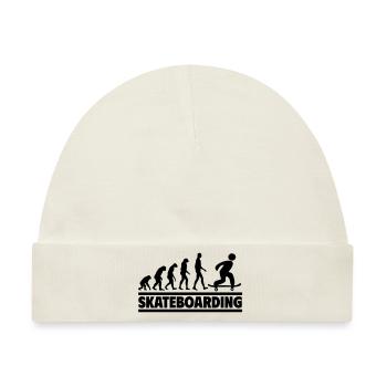 Skateboarding-Evolution: Vom Mensch zum Skater - Baby Premium Organic Mütze - Naturweiß - Vorne