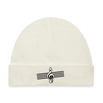 Notenschlüssel Symbol Musik - Baby Premium Organic Mütze - Naturweiß - Vorne