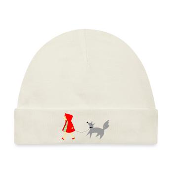 Rotkäppchen und der Wolf - Baby Premium Organic Mütze - Naturweiß - Vorne