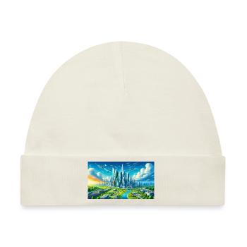 Futuristische Stadt - Baby Premium Organic Mütze - Naturweiß - Vorne