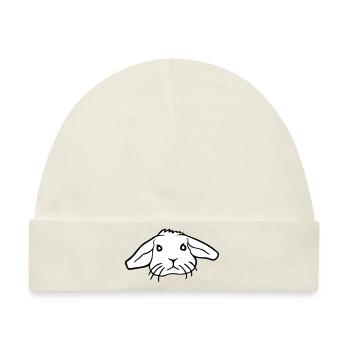 Hase Kaninchen Häschen Nagetier Kleintier niedlich - Baby Premium Organic Mütze - Naturweiß - Vorne