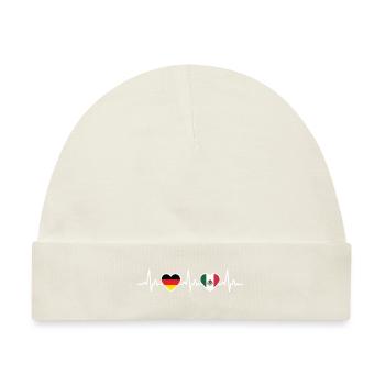 Mexiko Deutschland Herzschlag Flagge Mexikaner - Baby Premium Organic Mütze - Naturweiß - Vorne