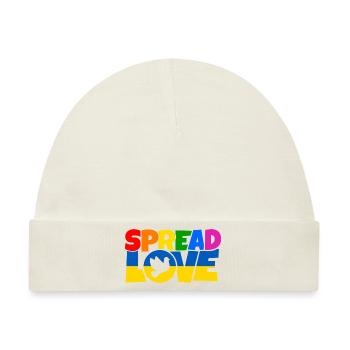Spread Love Shirt Design - Baby Premium Organic Mütze - Naturweiß - Vorne
