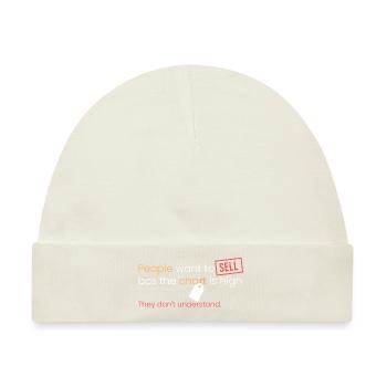 sie wollen verkaufen, weil der Chart hoch ist - Baby Premium Organic Mütze - Naturweiß - Vorne