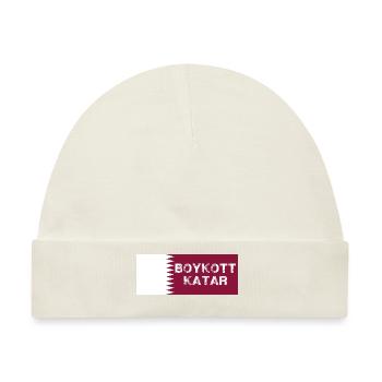 boykott katar,katar,flagge, wm - Baby Premium Organic Mütze - Naturweiß - Vorne