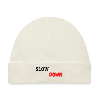 slow down - Baby Premium Organic Mütze - Naturweiß - Vorne