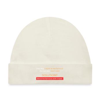 Berühmt und privat = Maske tragen - Baby Premium Organic Mütze - Naturweiß - Vorne