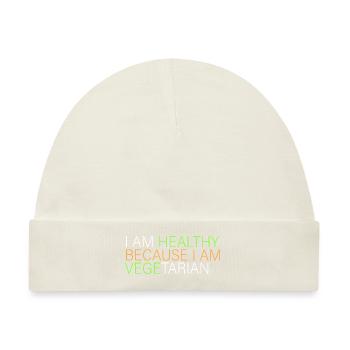 Ich bin gesund - vegetarisch - Baby Premium Organic Mütze - Naturweiß - Vorne