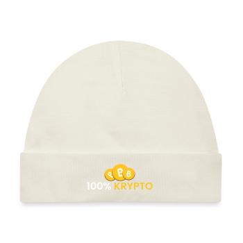 100% Krypto - Baby Premium Organic Mütze - Naturweiß - Vorne