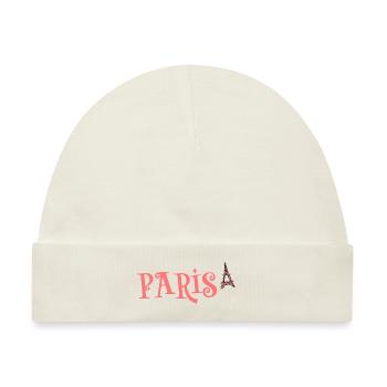 PARIS Eiffel Tower Vibe Elegance Urban - Baby Premium Organic Mütze - Naturweiß - Vorne