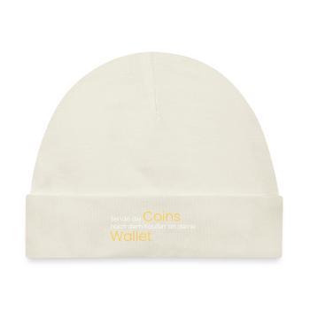 Sende Coins an deine Wallet - Baby Premium Organic Mütze - Naturweiß - Vorne