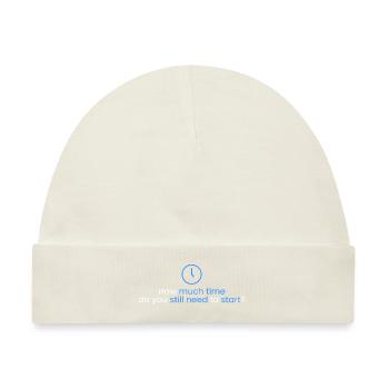 Wie viel Zeit bleibt für den Start? - Baby Premium Organic Mütze - Naturweiß - Vorne