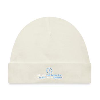 Wie viel Zeit um zu starten? - Baby Premium Organic Mütze - Naturweiß - Vorne
