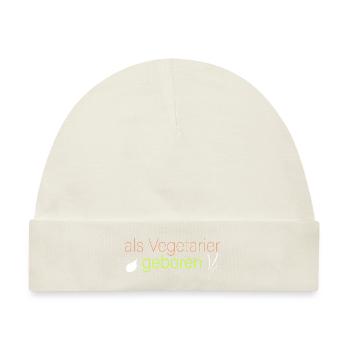 als Vegetarier geboren - Baby Premium Organic Mütze - Naturweiß - Vorne