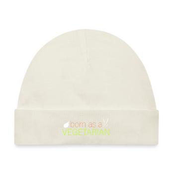 als Vegetarier geboren - Baby Premium Organic Mütze - Naturweiß - Vorne