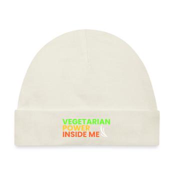 vegetarische Kraft in mir - Baby Premium Organic Mütze - Naturweiß - Vorne