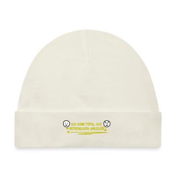 Mitmenschen/mit Menschen - doppeldeutig - Baby Premium Organic Mütze - Naturweiß - Vorne