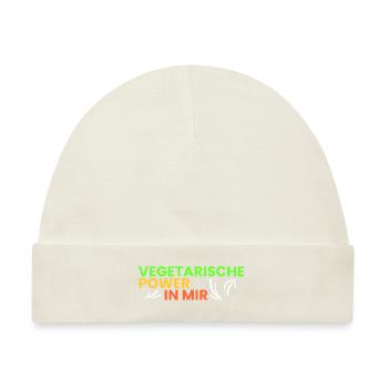 vegetarische Power in mir - Baby Premium Organic Mütze - Naturweiß - Vorne