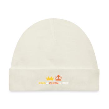 KING & QUEEN = LIEBE - Baby Premium Organic Mütze - Naturweiß - Vorne