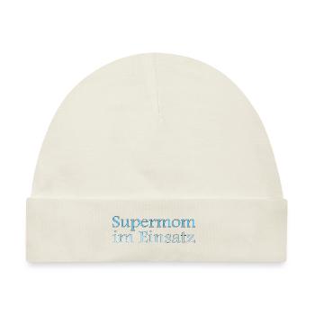 Supermom im Einsatz - Baby Premium Organic Mütze - Naturweiß - Vorne