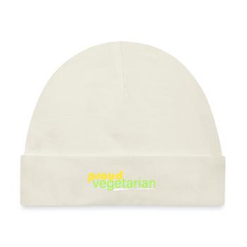 stolzer Vegetarier - Baby Premium Organic Mütze - Naturweiß - Vorne