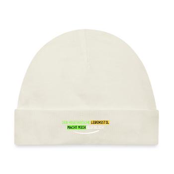 vegetarisch macht mich glücklich - Baby Premium Organic Mütze - Naturweiß - Vorne
