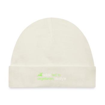 süchtig nach vegetarischer Lebensweise - Baby Premium Organic Mütze - Naturweiß - Vorne