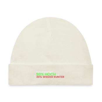 50% hoch und 30% runter - Baby Premium Organic Mütze - Naturweiß - Vorne