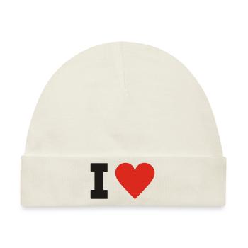 i love - Baby Premium Organic Mütze - Naturweiß - Vorne