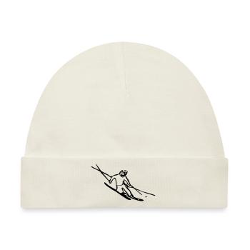 Telemark-Skifahrer - Baby Premium Organic Mütze - Naturweiß - Vorne