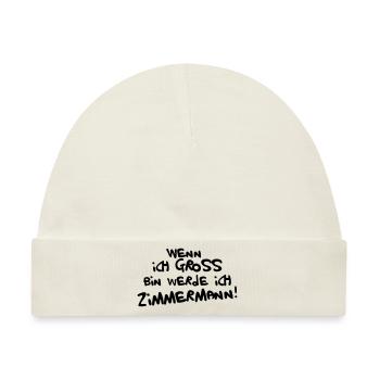 Ich werde Zimmermann - Baby Premium Organic Mütze - Naturweiß - Vorne