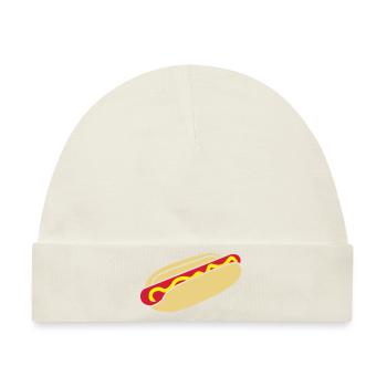 fastfood_hotdog_design_3c - Baby Premium Organic Mütze - Naturweiß - Vorne