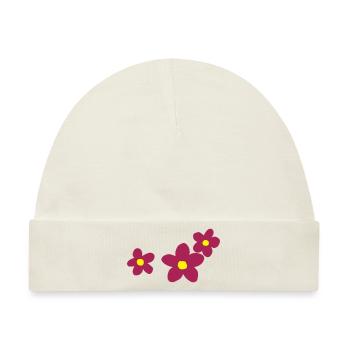 Flower Power zweifarbiges Blumendesign - Baby Premium Organic Mütze - Naturweiß - Vorne