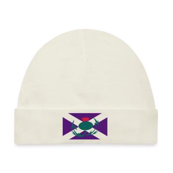 Schottische Flagge Thistle - Baby Premium Organic Mütze - Naturweiß - Vorne