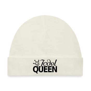 Queen Jodel Jodler Lustiger witziger Spruch - Baby Premium Organic Mütze - Naturweiß - Vorne