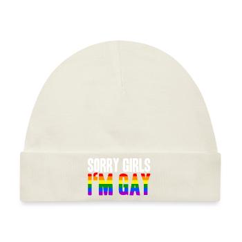 Sorry Girls Im Gay LGBT Schwul Geschenkidee Homo - Baby Premium Organic Mütze - Naturweiß - Vorne