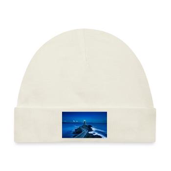 Küste mit Leuchtturm - Baby Premium Organic Mütze - Naturweiß - Vorne