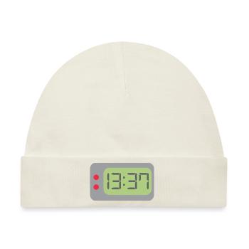 Uhr 1337 - Baby Premium Organic Mütze - Naturweiß - Vorne