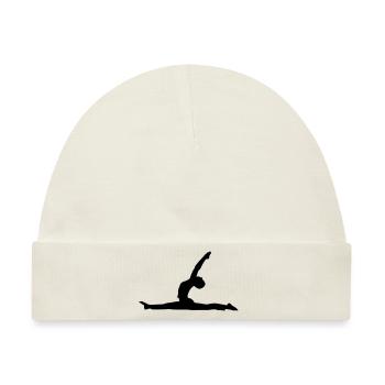 Yoga - Anjaneyasana - Baby Premium Organic Mütze - Naturweiß - Vorne