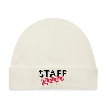 Staff Member Freunde Team Mitarbeiter Crew Logo - Baby Premium Organic Mütze - Naturweiß - Vorne