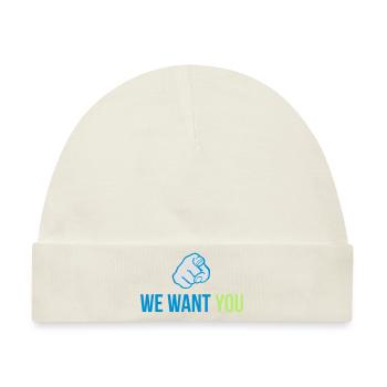 we want you - Baby Premium Organic Mütze - Naturweiß - Vorne