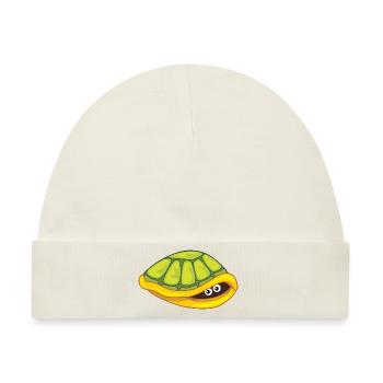 Lustige verängstigte Schildkrötenhaut - Baby Premium Organic Mütze - Naturweiß - Vorne