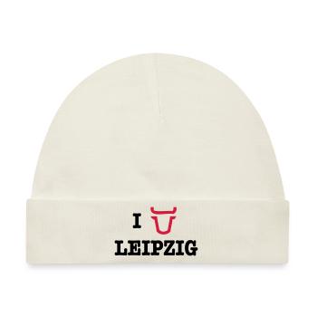 I Love Leipzig - Baby Premium Organic Mütze - Naturweiß - Vorne