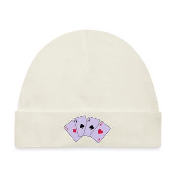Karten, Poker, Ass, Spielkarten - Baby Premium Organic Mütze - Naturweiß - Vorne