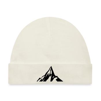 Berg Berge Gebirge Silhouette Gletscher Geschenk - Baby Premium Organic Mütze - Naturweiß - Vorne