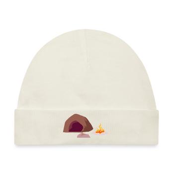 Höhle Feuer Steinzeit Urmensch - Baby Premium Organic Mütze - Naturweiß - Vorne