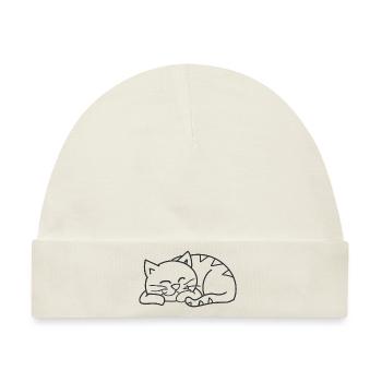 Schlafende Katze - Baby Premium Organic Mütze - Naturweiß - Vorne