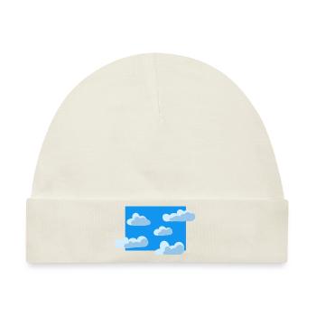 Blauer Wolkenhimmel - Baby Premium Organic Mütze - Naturweiß - Vorne