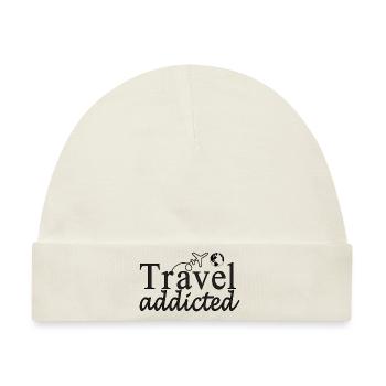 travel addicted - Baby Premium Organic Mütze - Naturweiß - Vorne