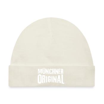 Münchner Original Geschenkidee München Müchnerin - Baby Premium Organic Mütze - Naturweiß - Vorne